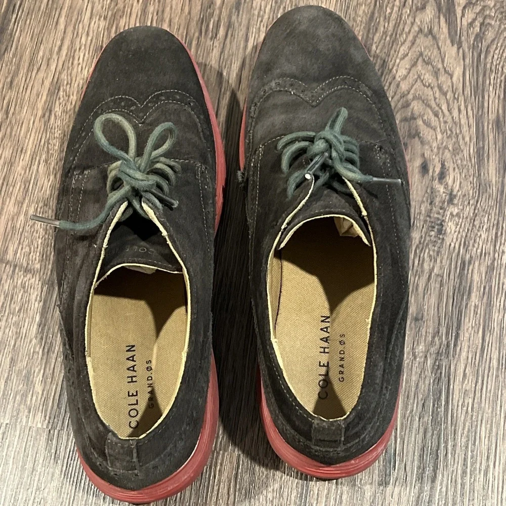 Cole Haan Grand OS Grand Tour Wingtip Suede Shoes Mens Size 9.5M C23820F Brown